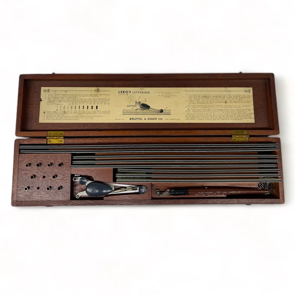 Vintage Keuffel & Esser Lettering Kit - Antique Drafting Tool for