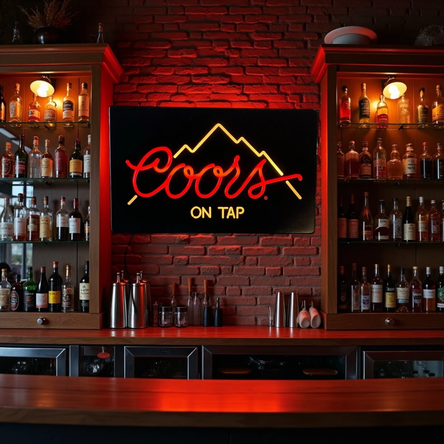 Vintage lighted Coors on Tap sign, 1985, Adolph Coors Company - Golden, CO. 25 1/2 inches, ready to hang