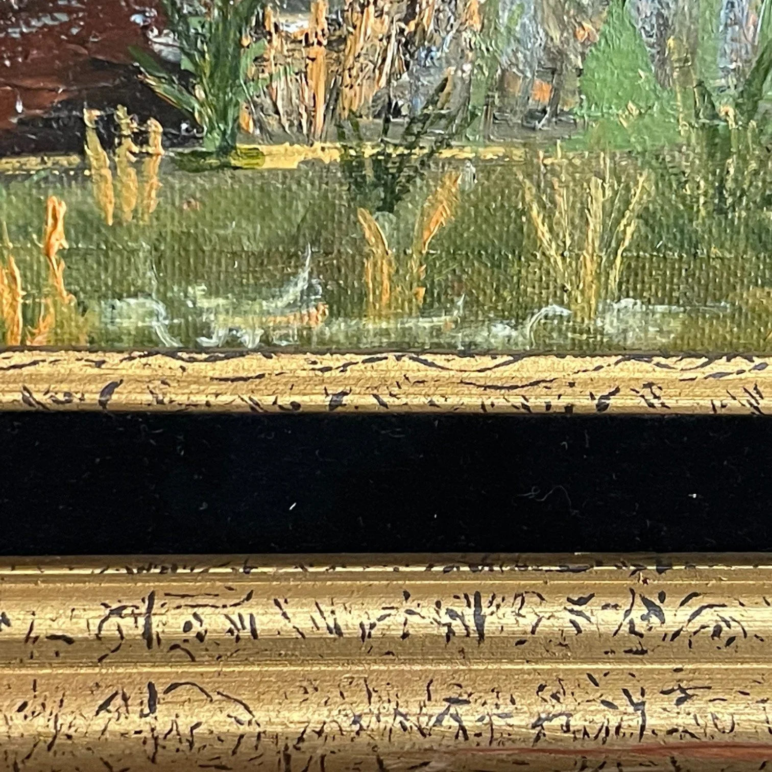 Vintage original painting of Canada geese in flight framed, painted on a Masterpiece canvas board. Signed, dated by artist.