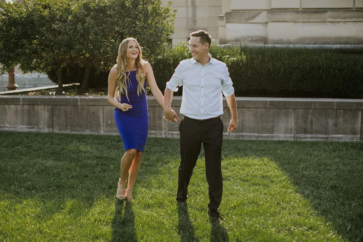 Downtown Indy Engagement at the War Memorial with Hope and Tyler