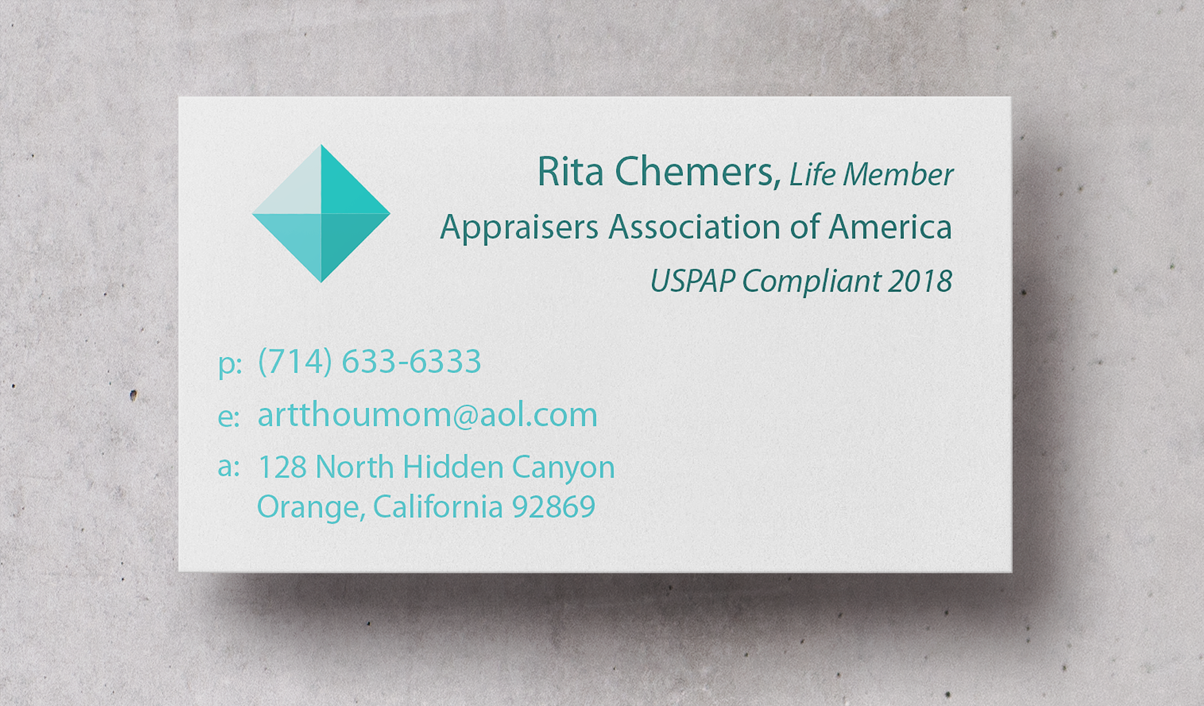 Art Appraisal Business Card Design