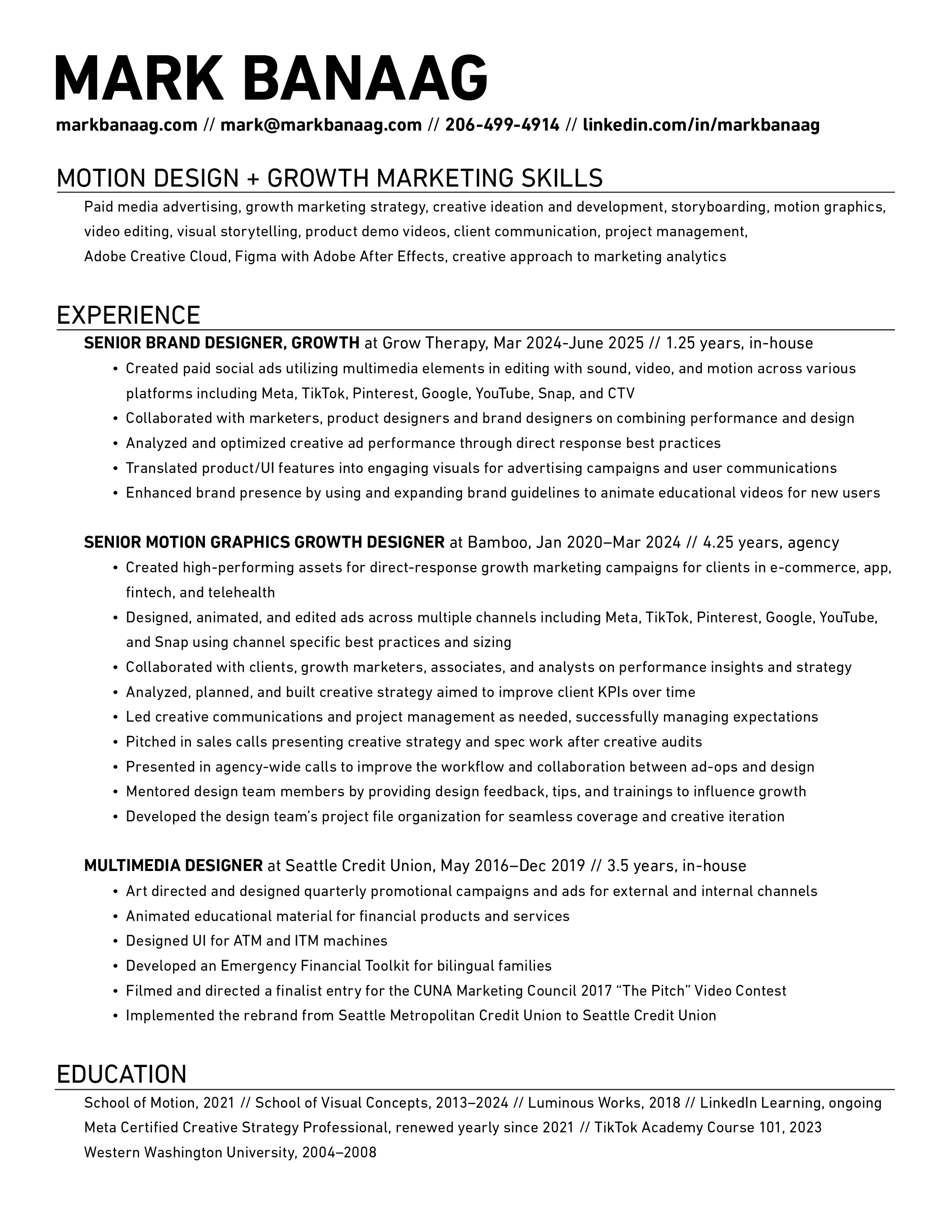 Mark Banaag's Resume