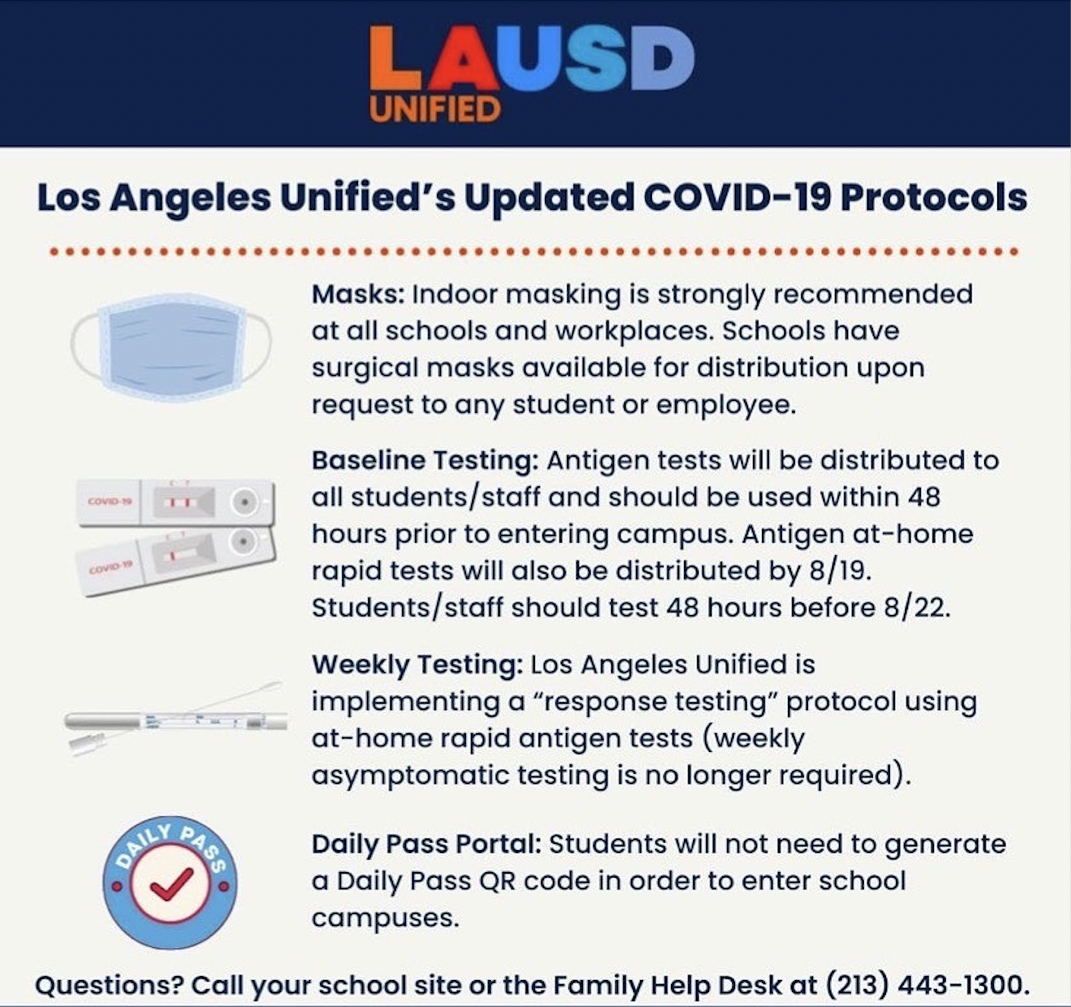 ALL LAUSD Students receive a breakfast and lunch FREE OF CHARGE