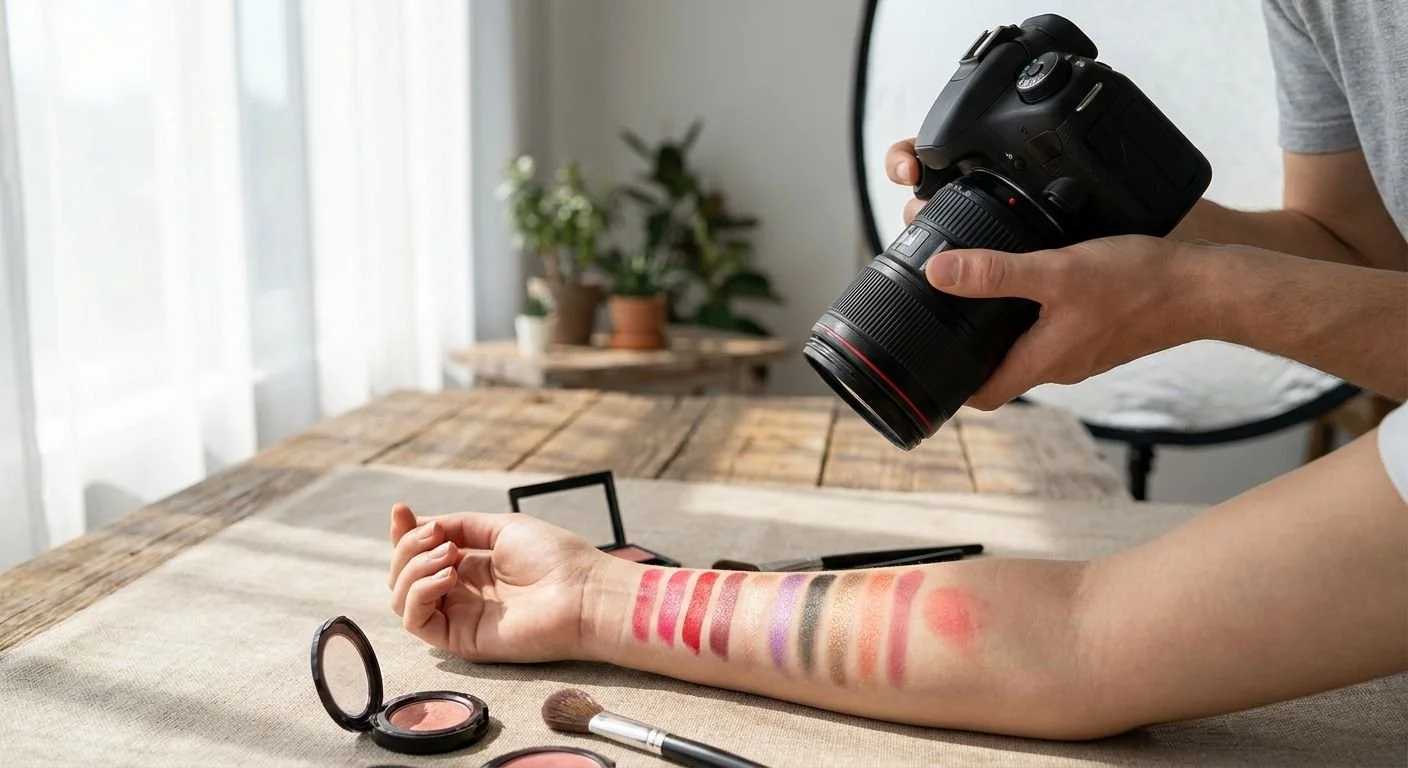 Best Camera Angles for Makeup Swatch Photography 2026