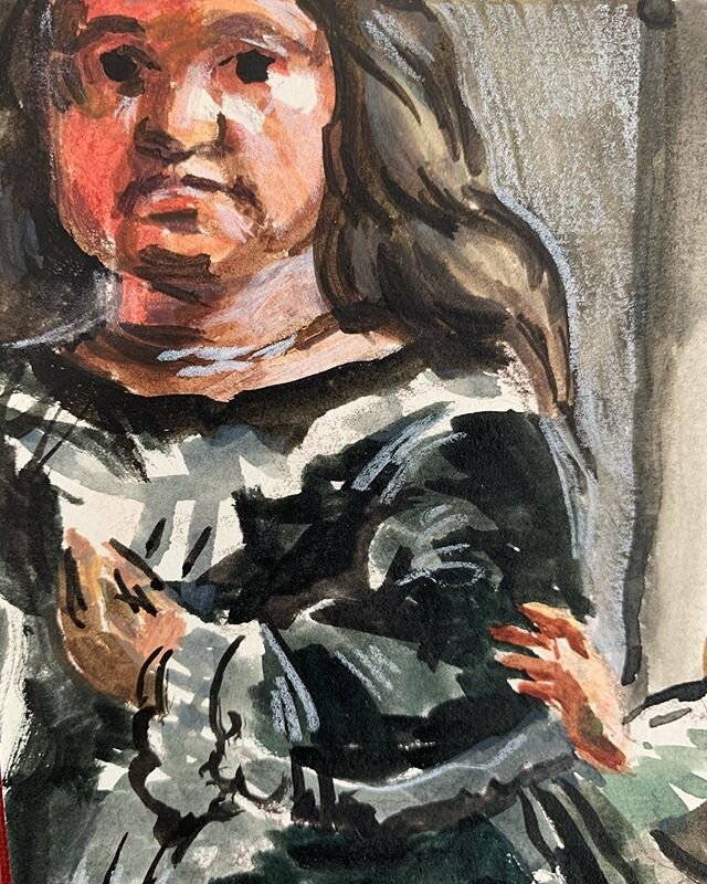 Found another small study from my time in the @museoprado last year. It&rsquo;s a detail of the larger work, &lsquo;Las Meninas&rsquo; by Velazquez. One of those paintings it&rsquo;s worth travelling around the world for. 🌎 (the third picture is fro