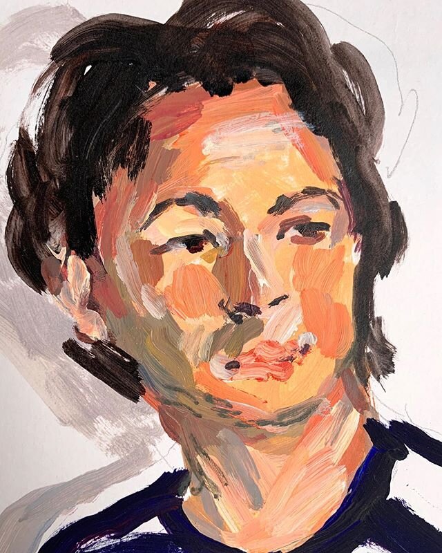 While going through old sketches and studies in the studio yesterday, found this acrylic sketch of @dank_oyama hanging out in my studio in West End, Brisbane. Probably 2014.