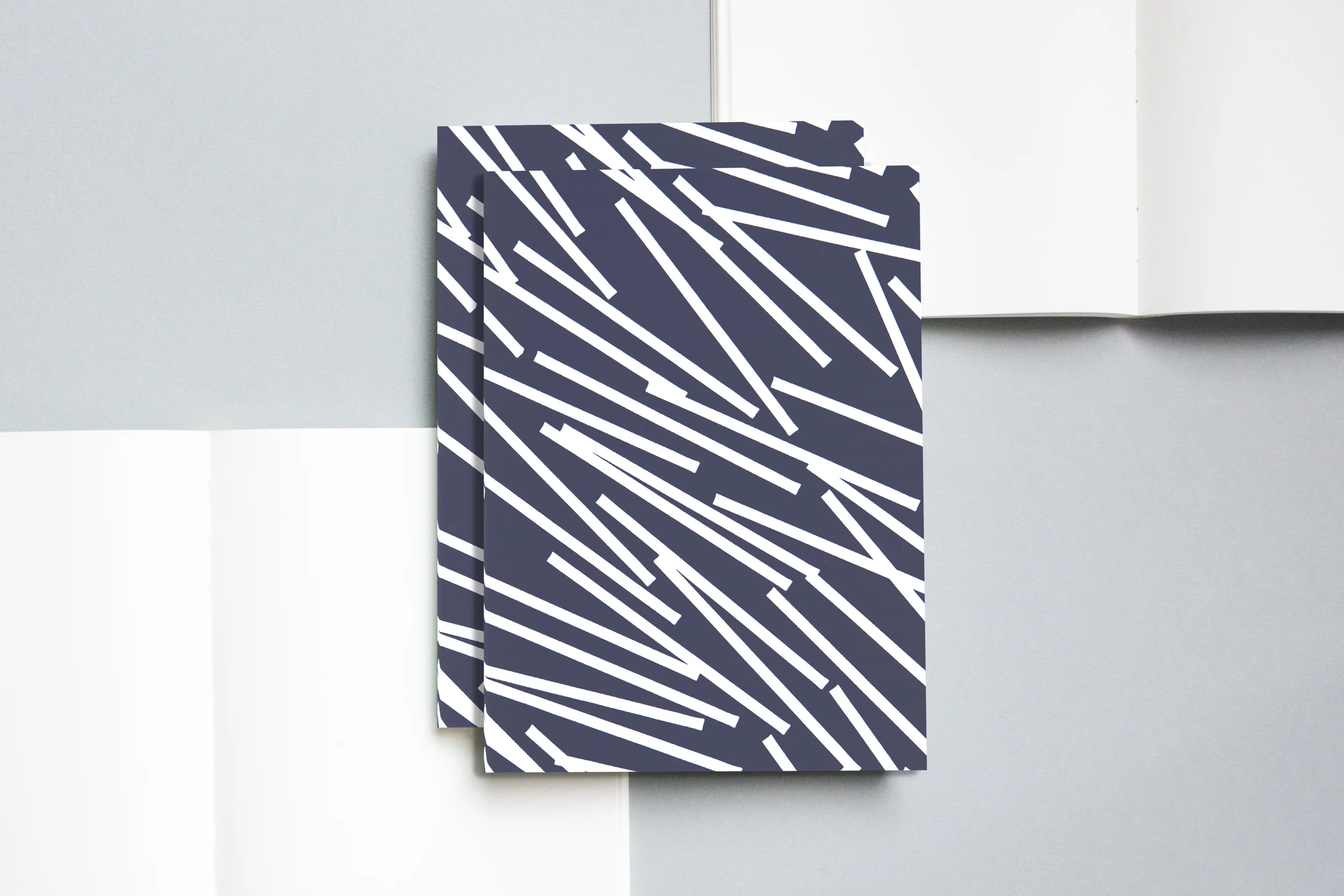 Lines print Navy A5 Notebooks.jpg