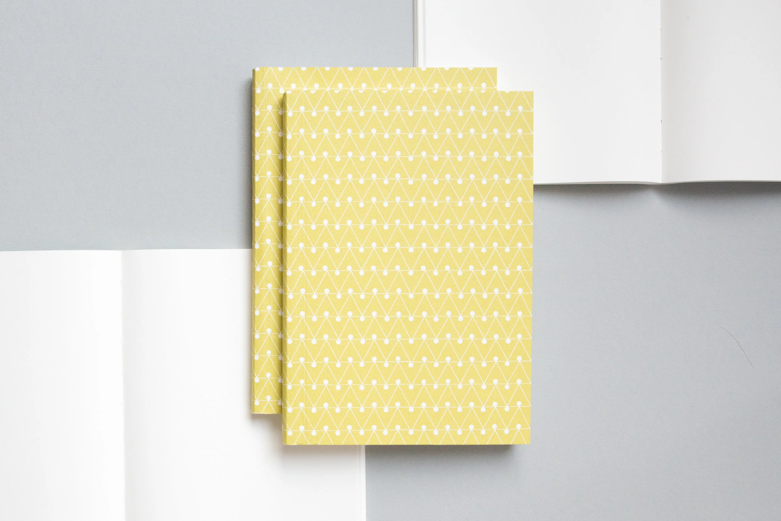 A5008ML - Layflat Notebook, Dash Print in Leaf Green and Ruled, ola.jpg