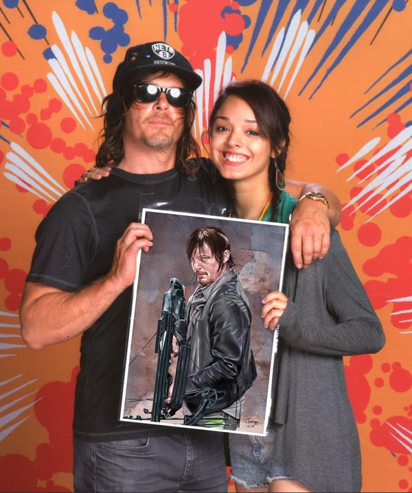 norman reedus plays daryl dixon on the walking dead holding daryl dixon fan art by tony santiago