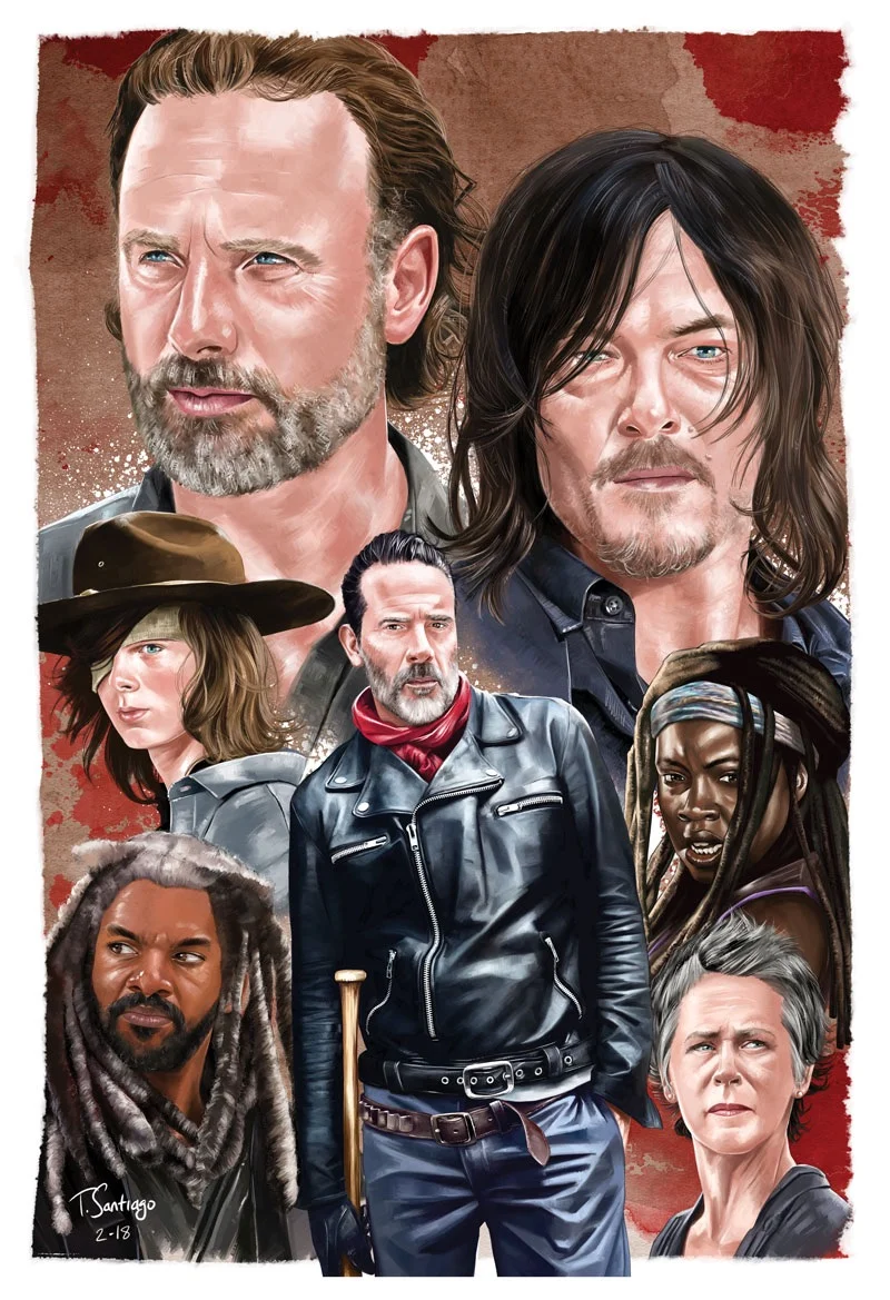 the walking dead compilation fan art by artist tony santiago