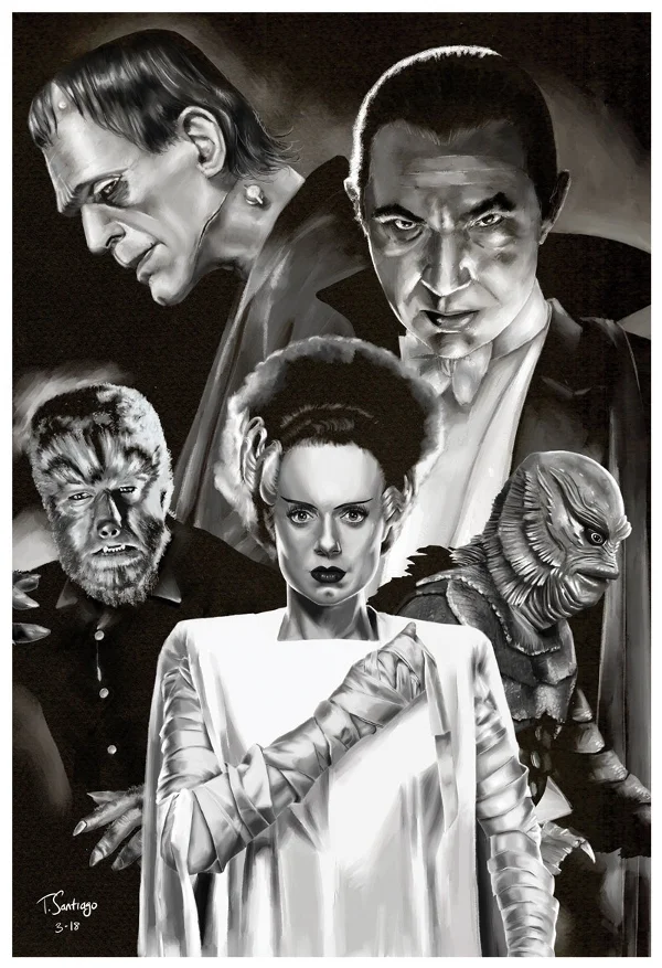 universal monsters compilation fan art by artist tony santiago