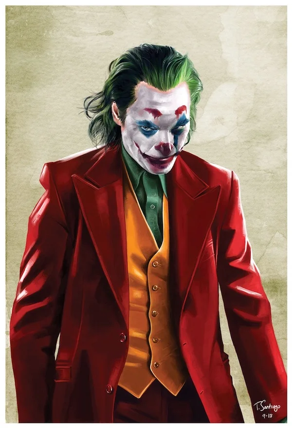 joker joaquin phoenix fan art by artist tony santiago