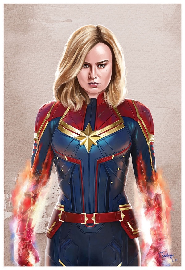 Captain Marvel — Tony Santiago Art