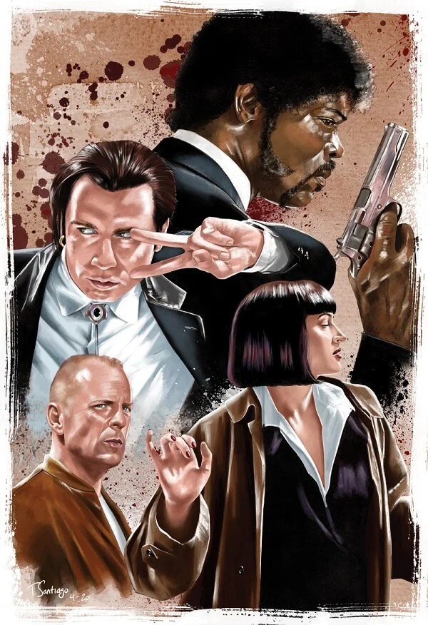 pulp fiction compilation fan art by artist tony santiago