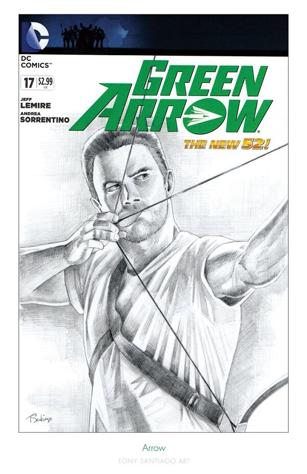 ArtStation  Green Arrow Inks Over Silvestri