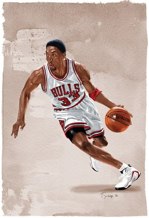 Jordan Pippen Rodman Art Chicago Bulls CANVAS PRINT Michael Jordan
