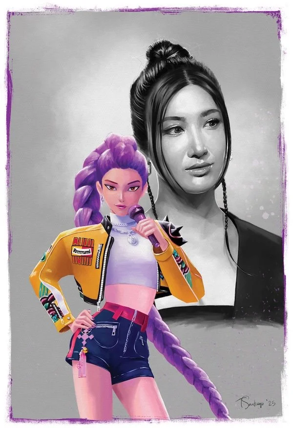 rumi k-pop demon hunter fan art by artist tony santiago