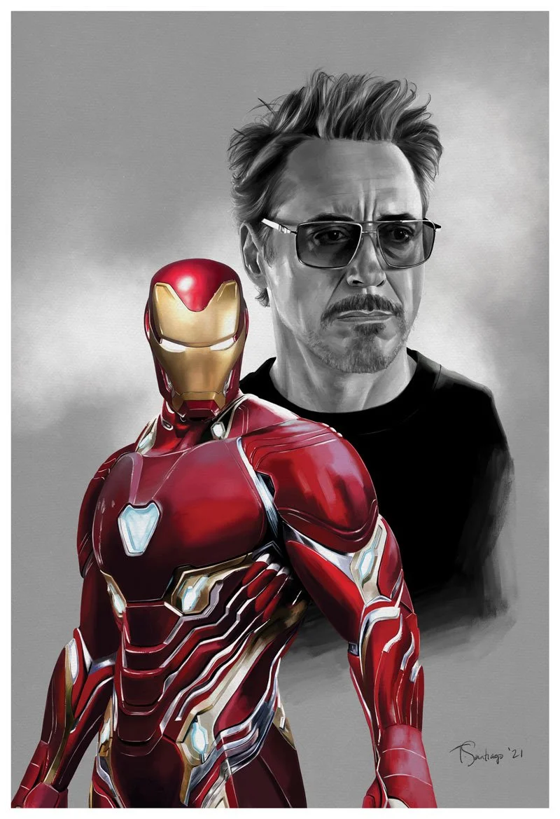 iron man tony stark fan art by artist tony santiago