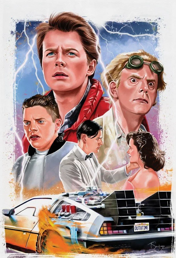 back to the future compilation fan art by artist tony santiago