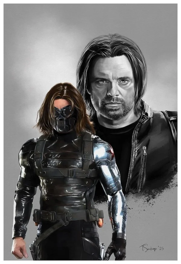 winter soldier masked bucky fan art by artist tony santiago