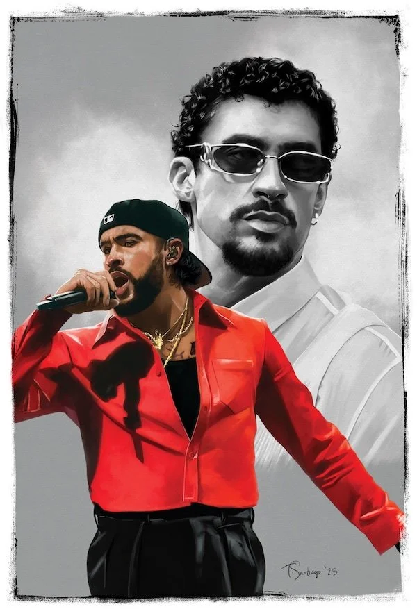 bad bunny fan art by artist tony santiago