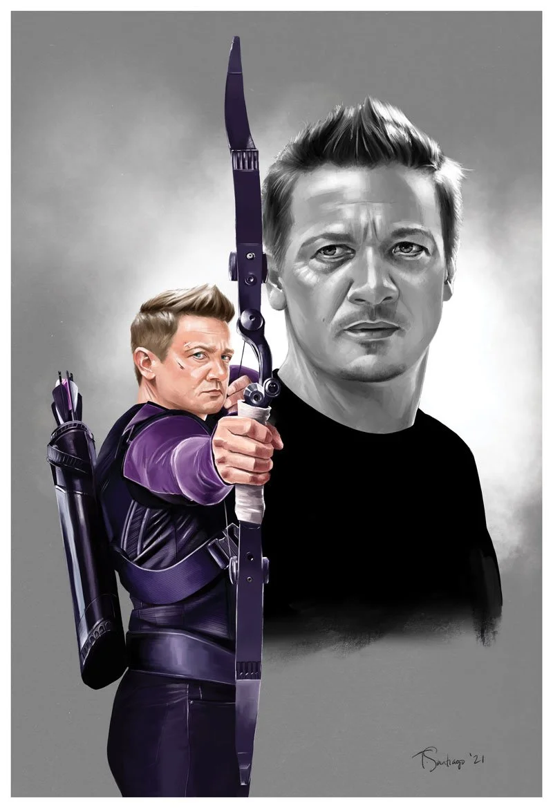 hawkeye clint barton fan art by artist tony santiago