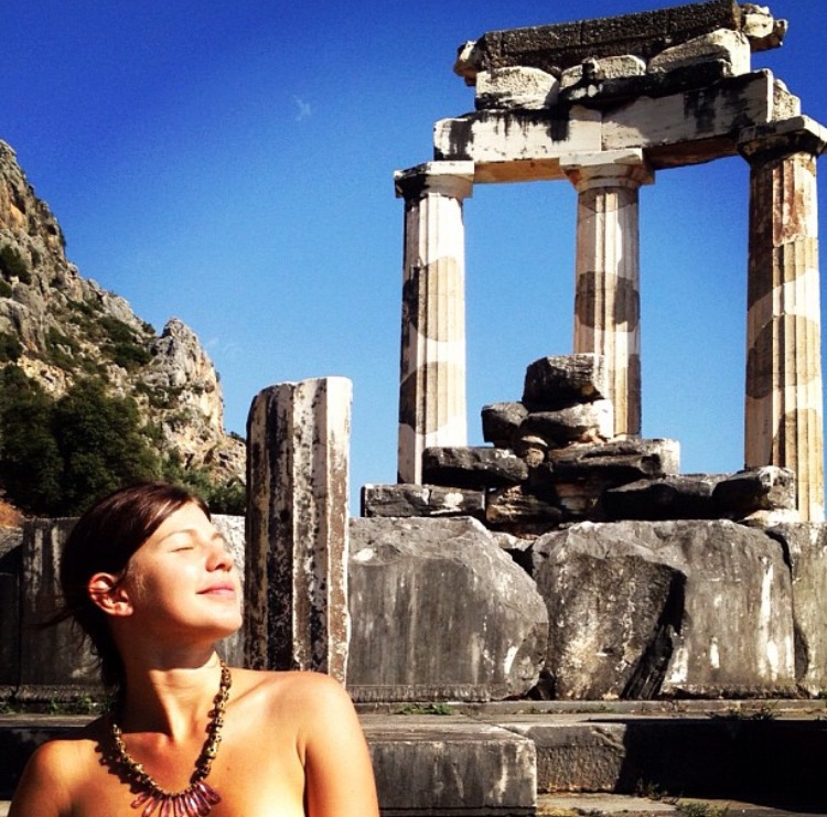  Rochelle may or may not have been so inspired by this Sanctuary of Athena, in Delphi she took her clothes off and kept her POUND jewelry on. 