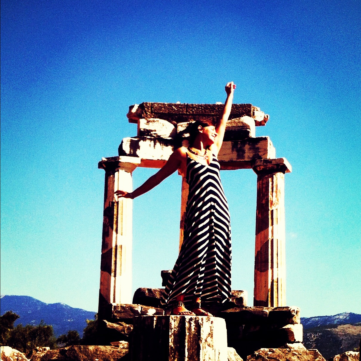  Sanctuary of Athena, Delphi built in 7th century BC 