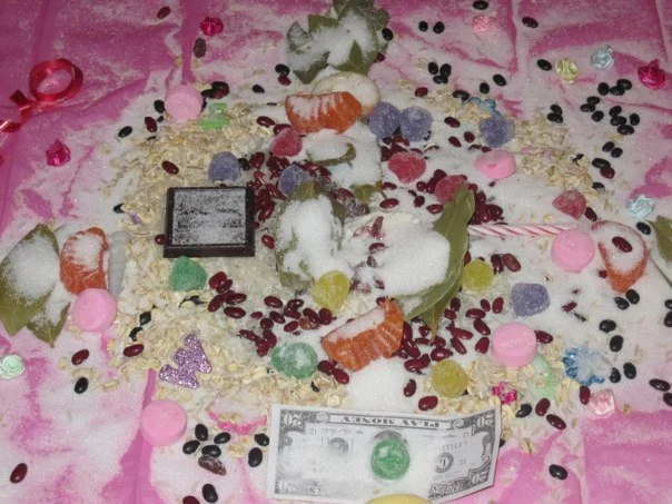 Our despacho! A prayer bundle where we blew our intentions into each item then burned in a fire our last night.