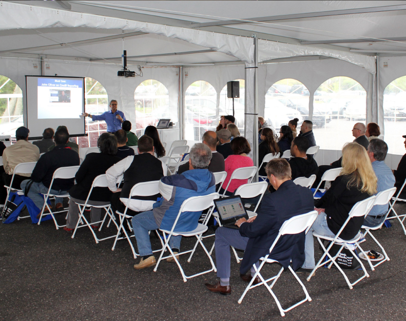 Brian Grell, Coin Laundry Association board memeber, presenting "How to Open a Coin laundry" to potential investors.