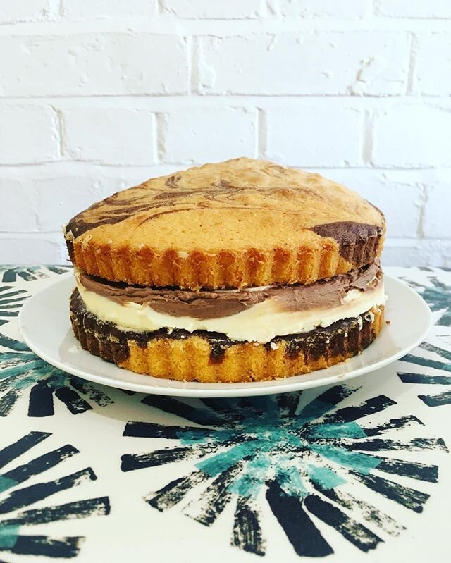 MARBLE CAKE 🍰 is BACK! Freshly baked and in store today for takeaway only! #marblecake #homemadesponge #homemade #shopsmall #shoplocal #supportsmallbusiness