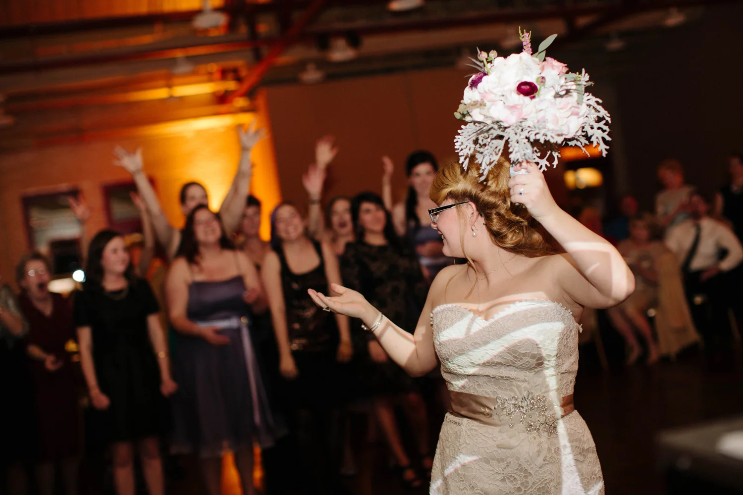 Fun Cobblestone Hall Wedding Reception