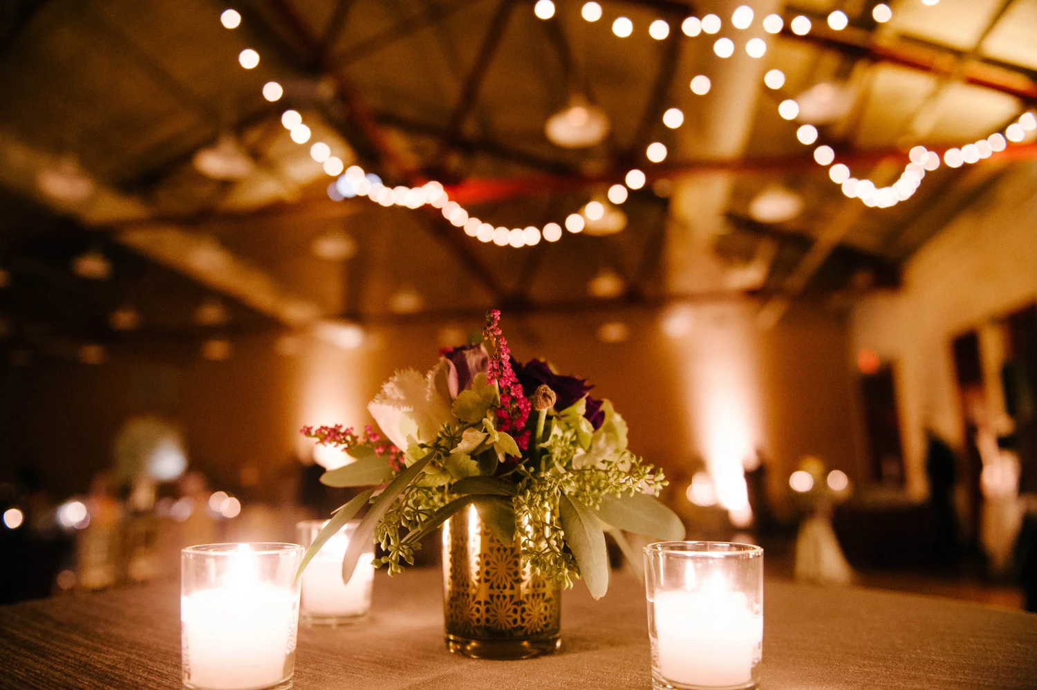Purple Centerpiece by Wedding Florist in Raleigh