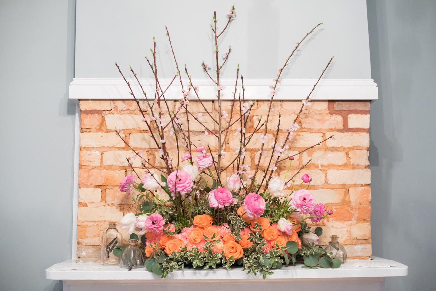 Pink & Orange Wedding Flowers