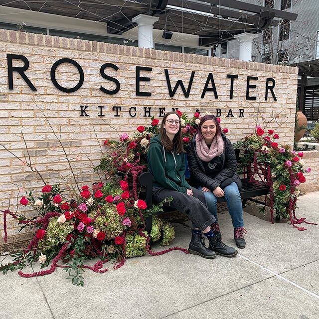 While on your #ncmabloom #flowerflash tour you might as well stop in @visitnorthhills for a bite to eat @rosewaterkitchen and get a photo like @liarliarrr and I did when we finished this installation.