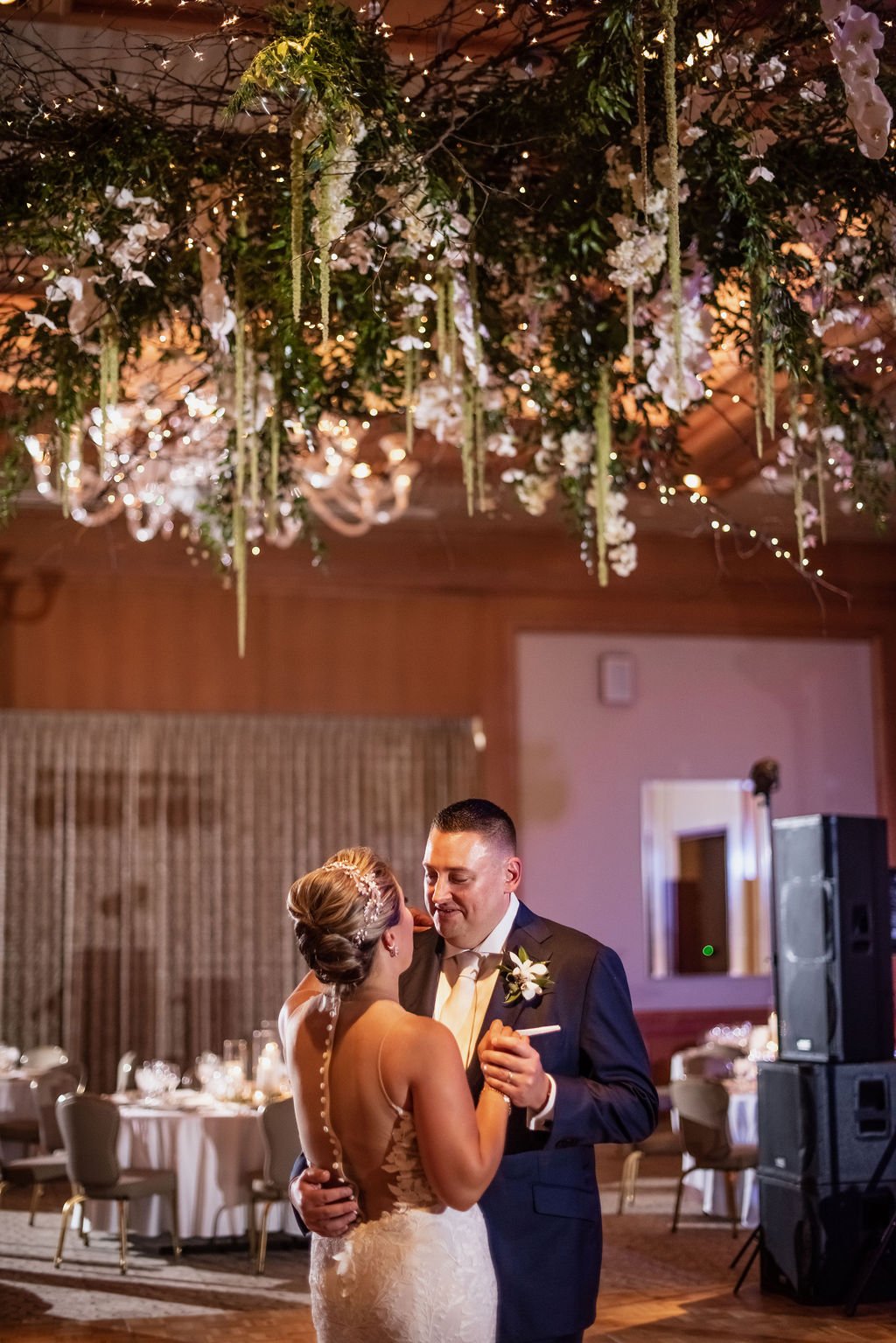 Dance floor ceiling flowers