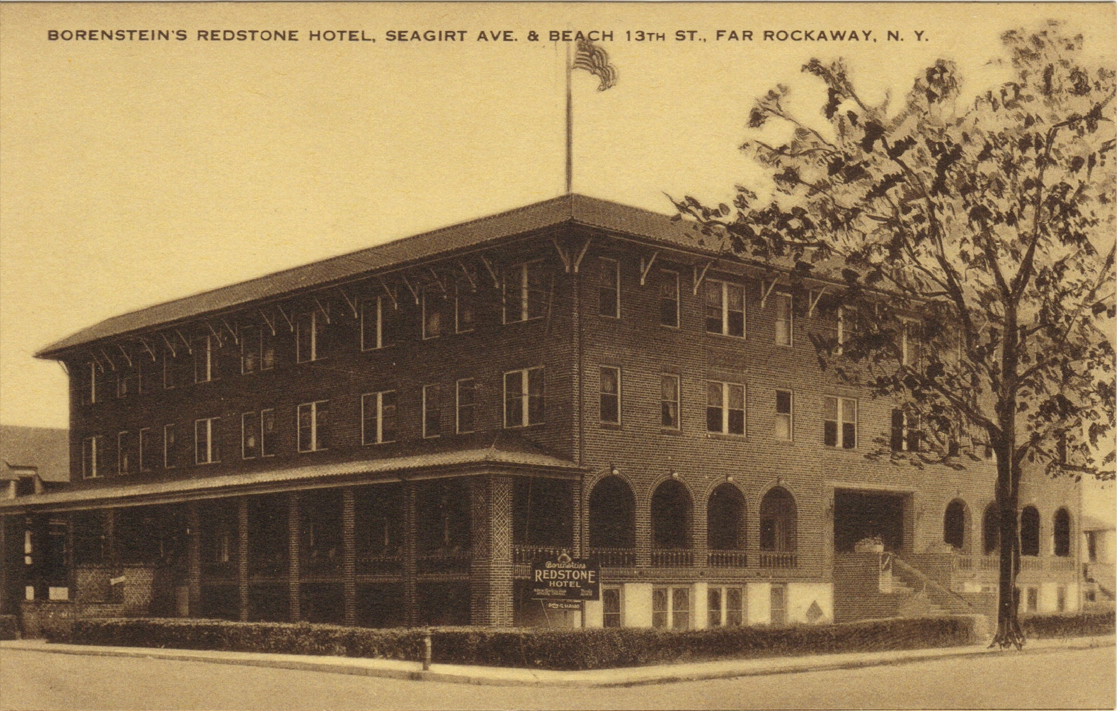 Borenstein's Redstone Hotel Photo courtesy of the Leiman Library and The Leiman Collection on Rockawaymemories.com