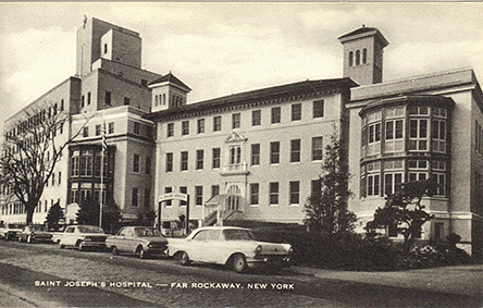 St. Joseph's Hospital Apx. 1965 Photo courtesy of the Leiman Library and The Leiman Collection on Rockawaymemories.com