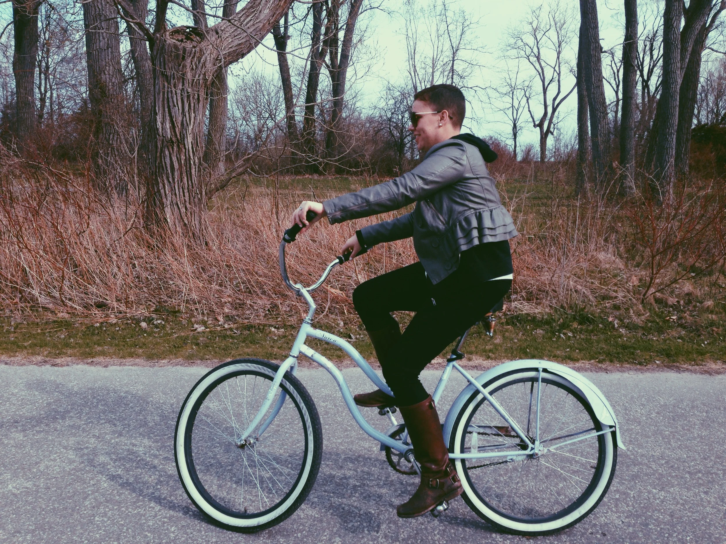  Meg on bike, Toronto Islands 