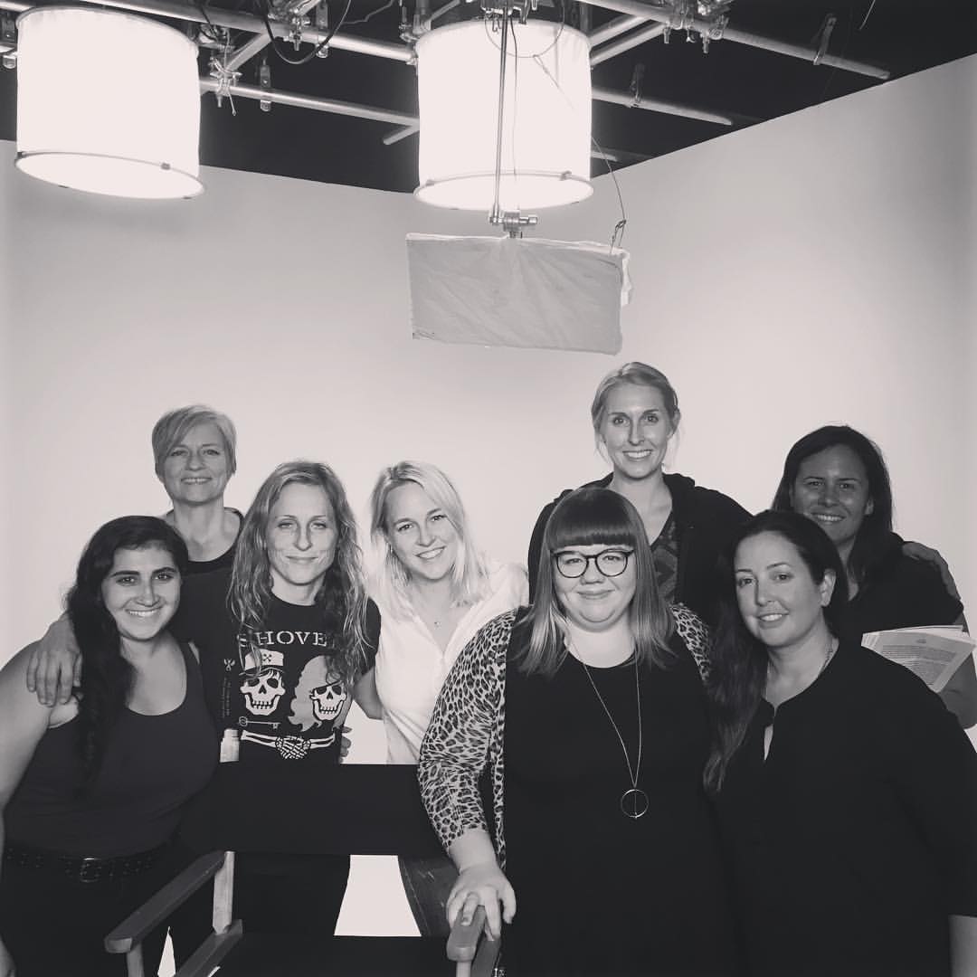 (From left to right, 1st AC Briana Del Giorno, Sound Mixer Kathryn Korniloff, Director of Photography Janine Sides, myself, Kate Hagen from the Black List who is a badass and leant herself as production support, Gaffer Katie Walker, Makeup Artist Cara Liedlich, Producer Avreille Gallagher & Superstar Editor Aimee Durant not pictured.)