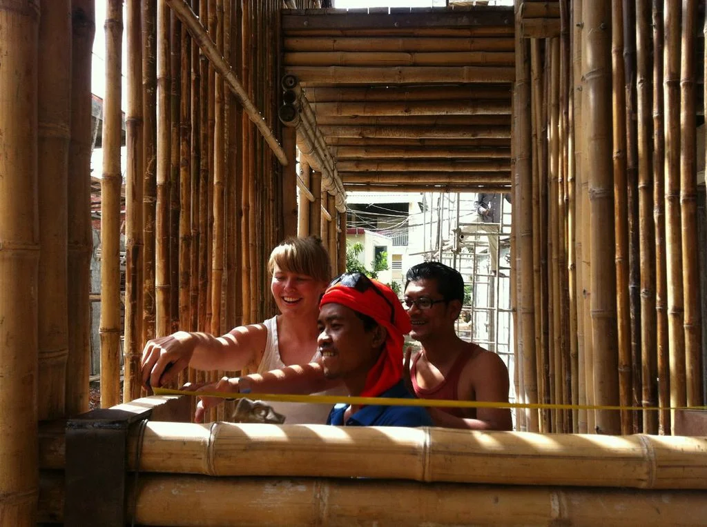 Working on the KKYC site in July 2013 with Chuon and Mr. Srey. Photo by Li Andersson.