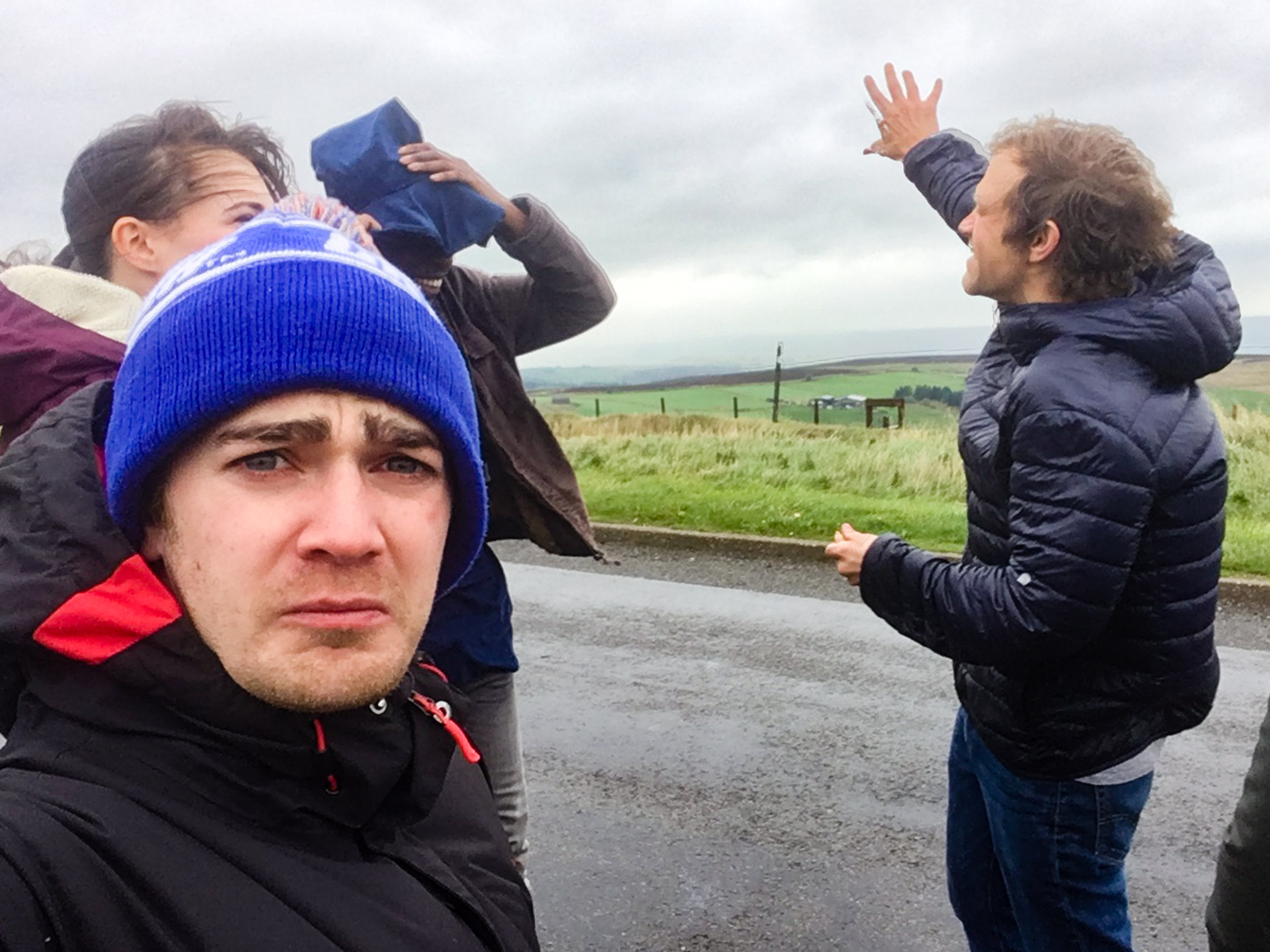 This was Day 4 of filming. All of our epic drone shots went to shit because it was too windy and rainy. We ended up spending the afternoon in a Tea Room whilst Lloyd had a nervous breakdown.