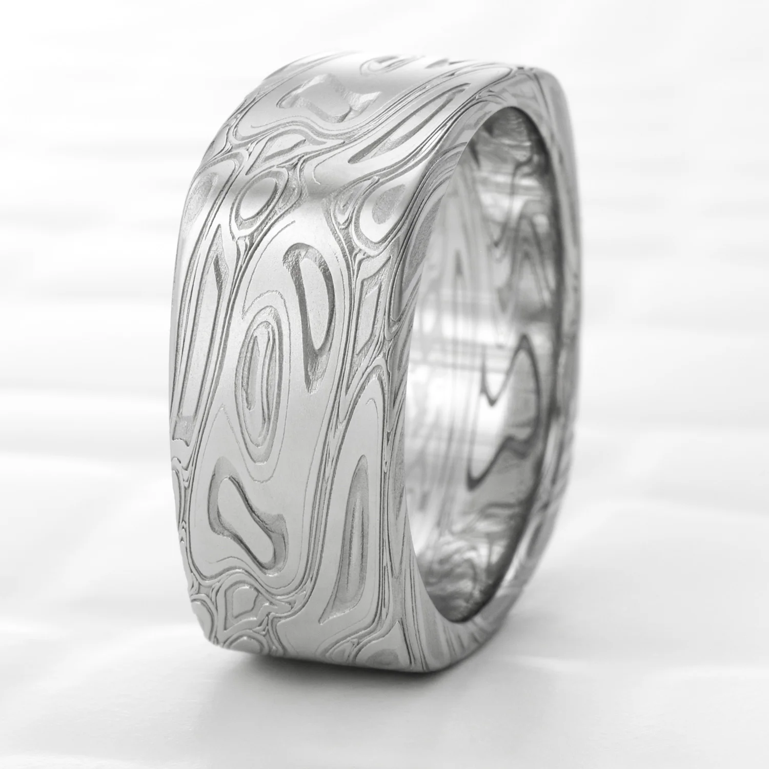 bold stainless steel forged mens ring wedding