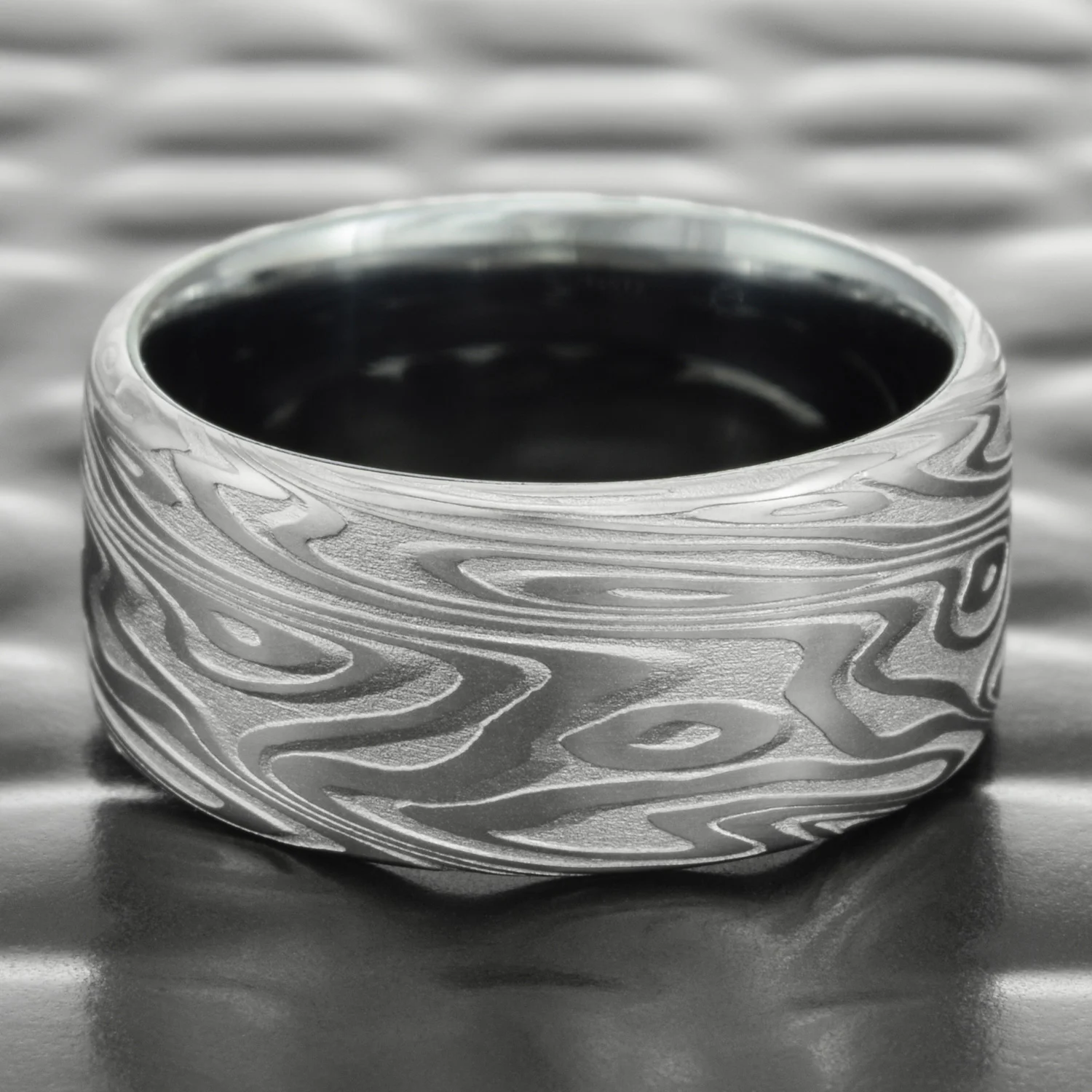 nature inspired damascus ring