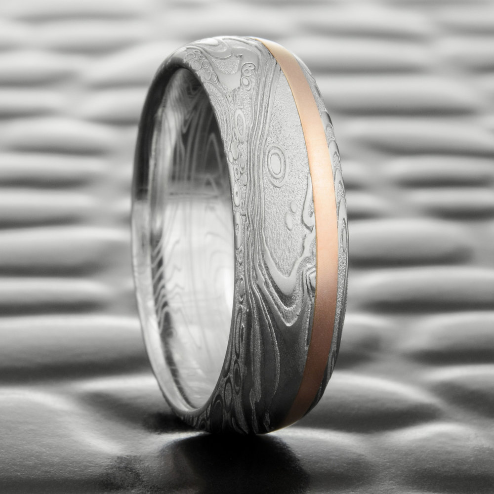 Domed 14K Yellow Gold Band with Diamond Texture Impressions | CRYSTALLINE —  Steven Jacob