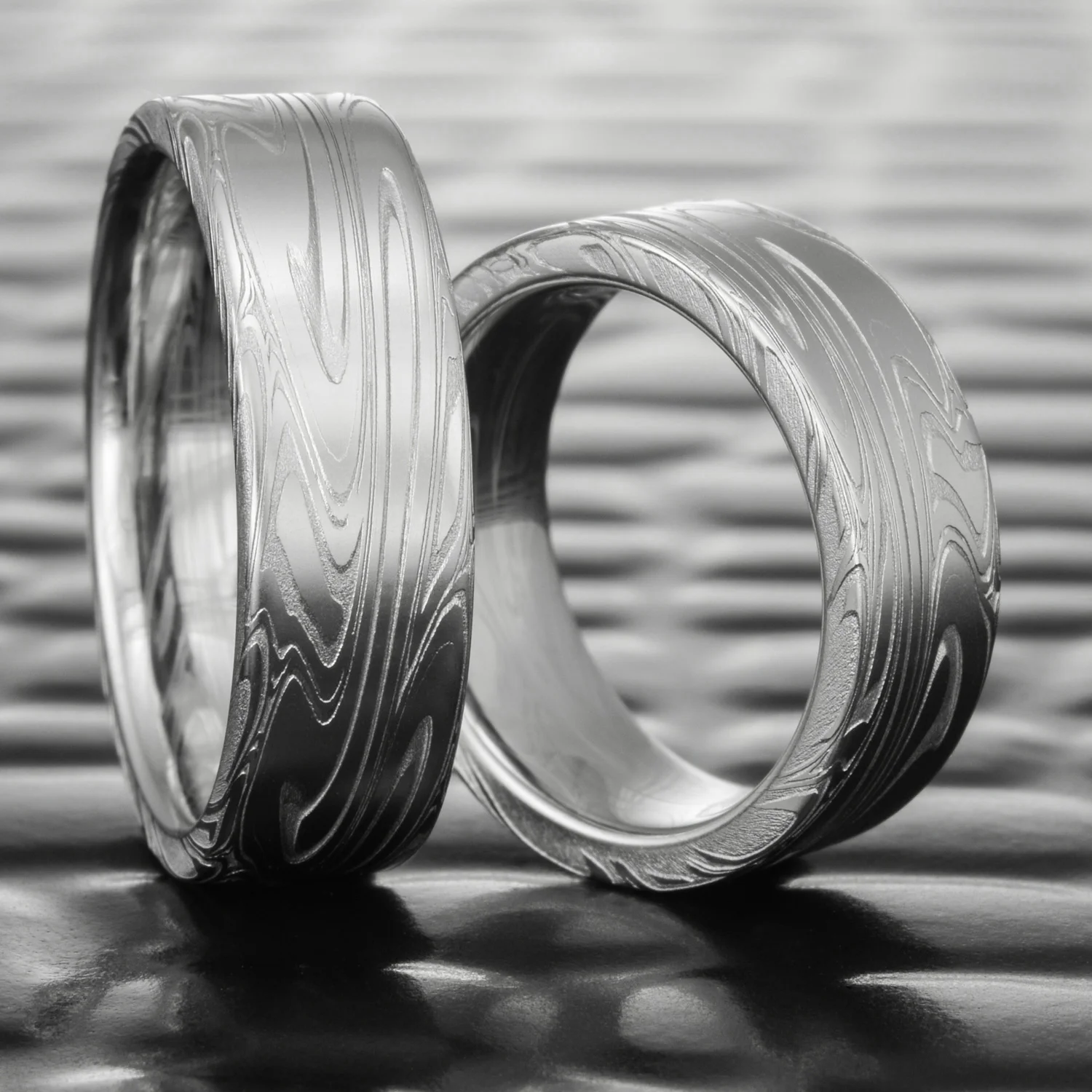 wedding set pair damascus stainless