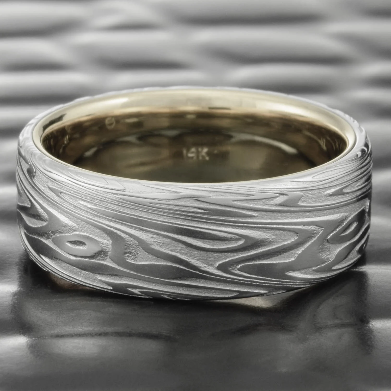 gold stainless steel flat mens handmade band