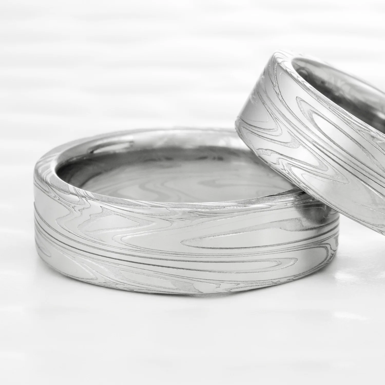 womens steel handmade ring damascus