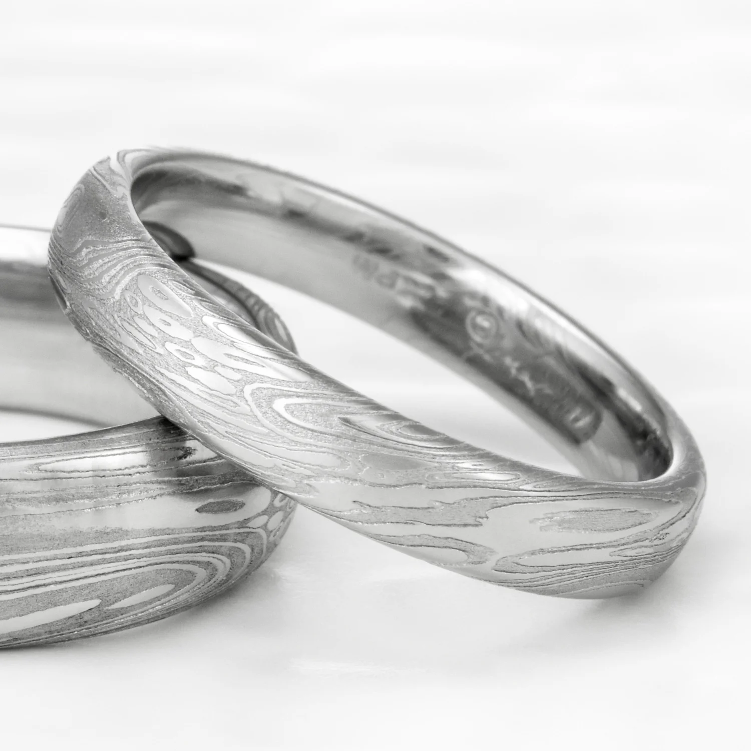wedding ring set damascus pair alternative couples wedding engagement set