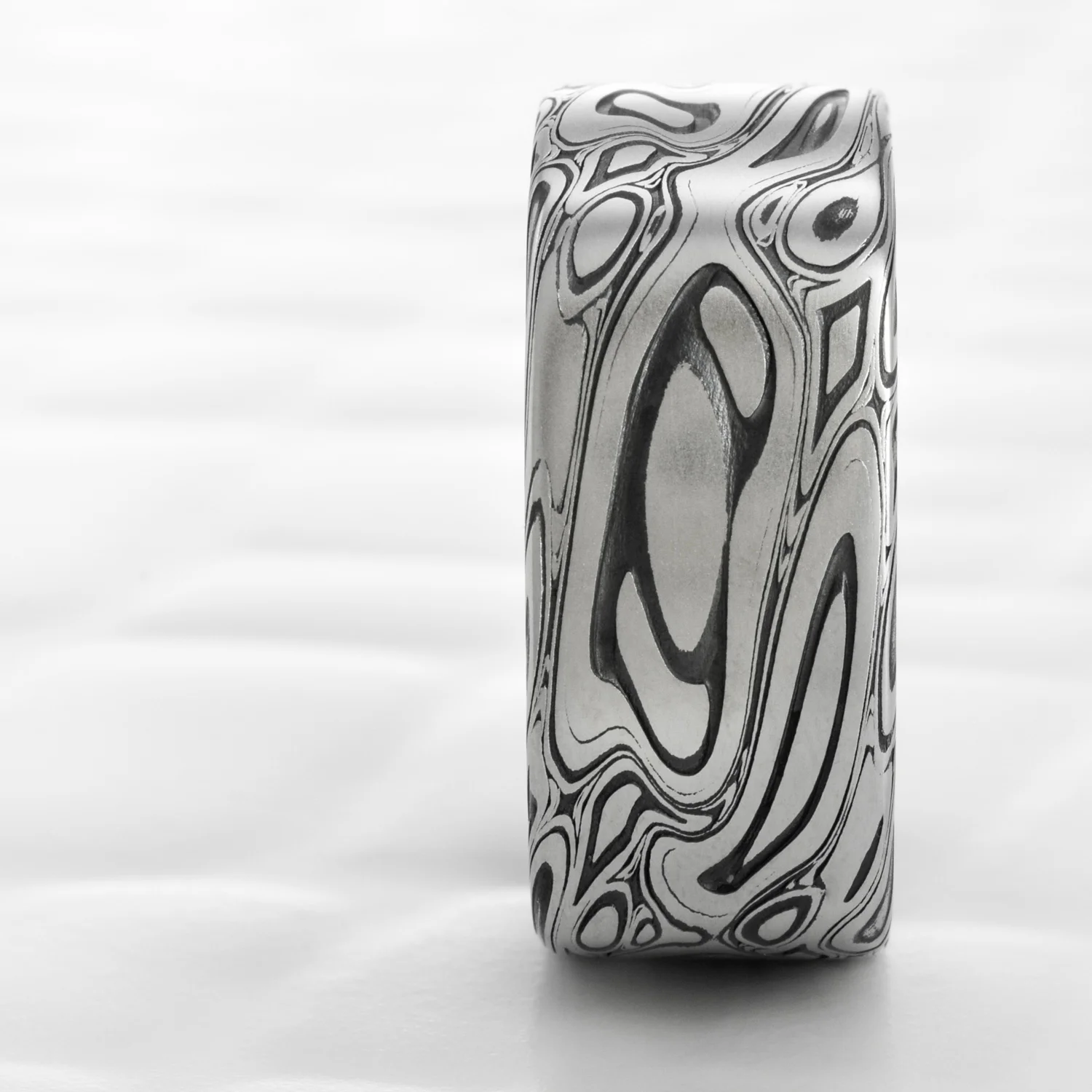 stainless steel oxide unique square band womens alternative wedding ring